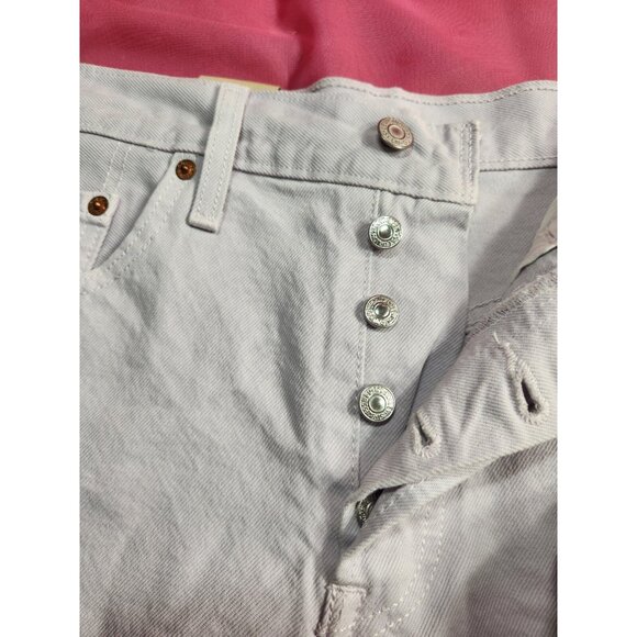 Levi's 501 Women's Shorts Size 32 High Rise Lilac Denim Cutoff Button Fly (27) - Picture 3 of 6